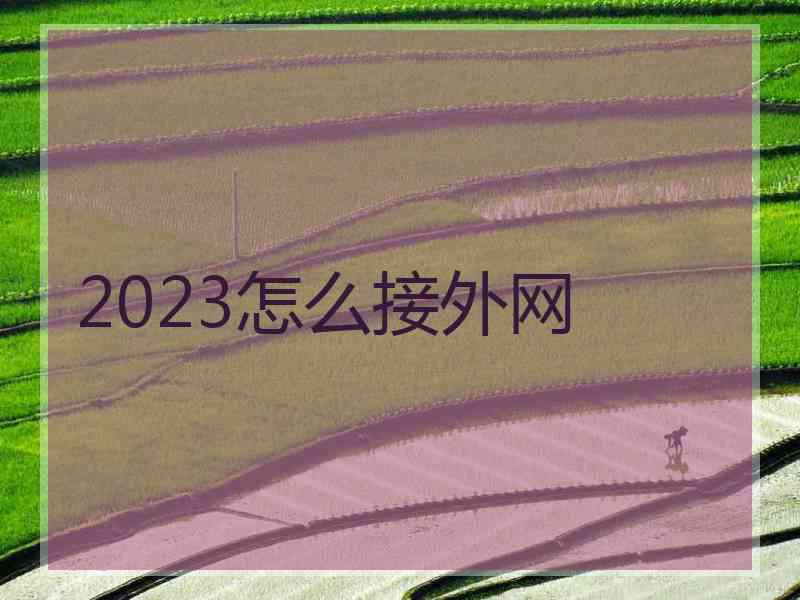 2023怎么接外网