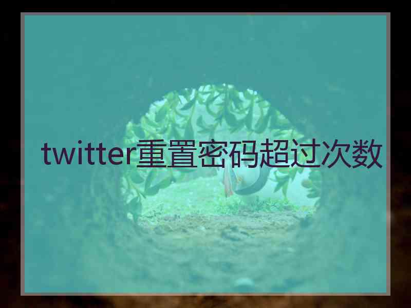 twitter重置密码超过次数